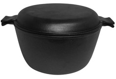 Кастрюля чугунная с крышкой-сковородкой CC-24/45, диаметр 24 см, 4,5 л (985009) No Brand