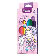 Карандаши цветные "Cute mermaids", шестигранные, 12 цветов SchoolФормат