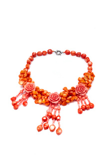 Колье "Коралловая роза" Unique КР2052К розовое