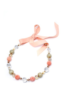 Бусы "персик"на ленте Unique БЛ2055К розовые