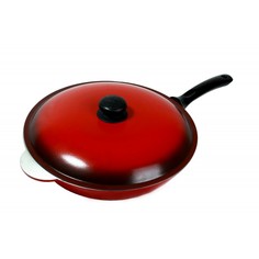 Сковорода Силумин 30 см с одним лит.ушком и крышкой WOK (ЭW30уpк)