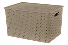 Корзинка с крышкой Береста, капучино, 35x24,5x20,5 см, 14 литров EL Casa
