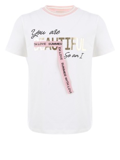 Футболка с принтом Choupette 496446 цв.белый р.128