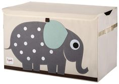 Сундук для хранения игрушек 3 Sprouts "Слон", цвет: серый, бежевый