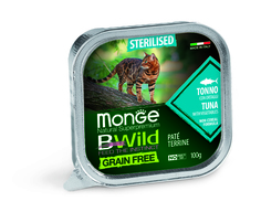 Влажный корм для кошек Monge Grain free , тунец, 16шт, 100г