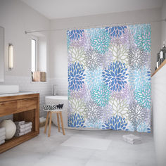 Шторы для ванной JoyArty «Пятнистые цветы» 180x200
