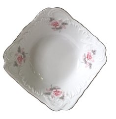 Салатник 14 см квадратный "Рококо Серая роза платина" 109864 Cmielow