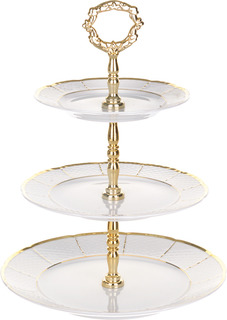 Этажерка 3-х ярусная; "Menuet", декор "Отводка золото, золотые держатели" Thun 1794