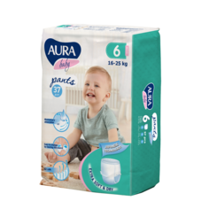 Подгузники-трусики AURA BABY 6/XXL (16-25 кг), 37 шт.