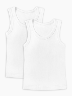 Майка для мальчика 2 шт. Веселый малыш белая, р. 134