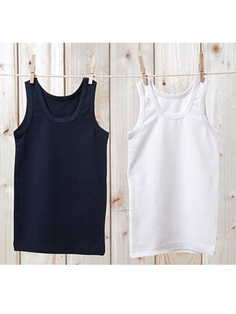 Майки 2 шт. BlackSpade BS9296 белый + синий, р. 140