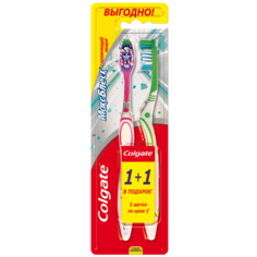 Зубная щетка Colgate Макс Блеск средняя 1+1 шт