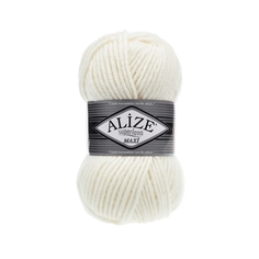 Пряжа Alize "Superlana maxi", цвет: 01 молочный, 100 м, 100 грамм (5 мотков) ( 5)