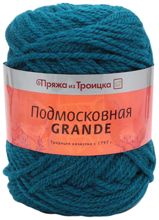 Пряжа из Троицка "Подмосковная Grande", 130 метров, 5 мотков по 100 грамм, цвет: 2000 сине Троицкая камвольная фабрика