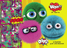 Альбом для рисования "Яркие пушистики", А4, 24 листа Проф Пресс