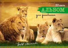 Альбом для рисования "Прекрасные львы", А4, 32 листа Проф Пресс