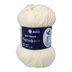 Пряжа Астра "Персефона", цвет 01 белый, 5 мотков, арт. 7719406 ( 5) Astra