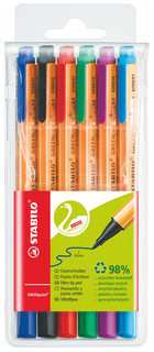 Набор ручек "Greenpoint", 6 цветов Stabilo