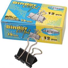Набор зажимов для бумаг, 19 мм, черные, 12 штук Centrum