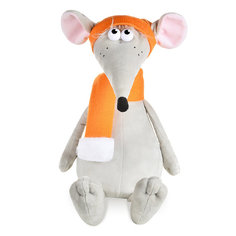 Мягкая игрушка "Крыс Денис в оранжевой шапке и шарфе", 24 см Maxitoys