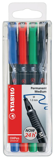 Набор маркеров STABILO OHPen universal Permanent Medium 843/4 4 шт