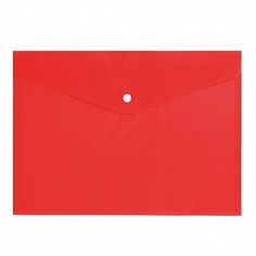 Папка-конверт на кнопке, 0,15 мм, А4, красная InФормат