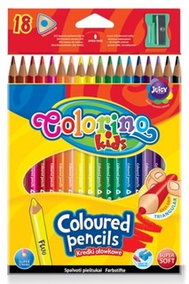 Карандаши цветные "Colorino Kids", трехгранные, 18 цветов + точилка