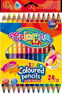 Карандаши цветные "Jumbo", двухсторонние, 24 цвета Colorino