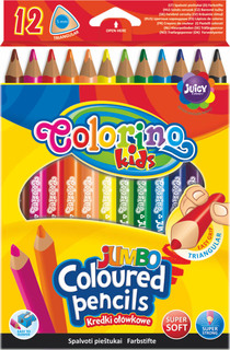 Цветные треугольные карандаши "JUMBO ", 12 цветов Colorino