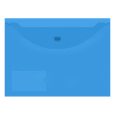 Папка-конверт на кнопке с карманом для визитки, 330х240 мм, синяя InФормат