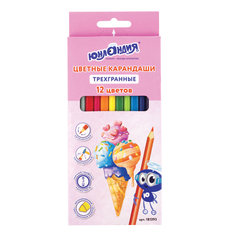 Карандаши цветные Юнландия Сладкие истории трехгранные 12 цветов
