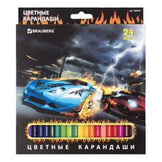 Карандаши цветные Brauberg InstaRacing, 24 цвета