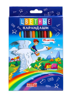 Карандаши цветные "Мультики", 18 цветов Проф Пресс