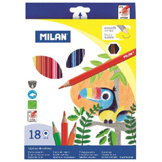 Карандаши цветные "Milan", шестигранные, 18 цветов