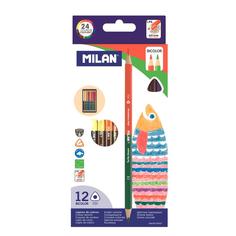 Карандаши цветные "Milan", трехгранные, 24 цвета