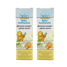 Детская зубная паста Babyline со вкусом апельсина, 2x75 мл