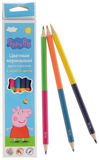 Карандаши цветные Росмэн Peppa Pig 6 карандашей