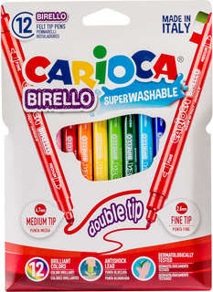 Набор двусторонних фломастеров "Birello", 12 цветов Carioca