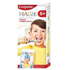 Детская зубная щетка Colgate Magik с приложением для чистки зубов 5+, супермягкая