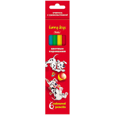 Карандаши цветные "Далматинцы" Hatber 6 цветов