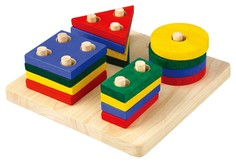 Игрушка деревянная Буратино Пирамидка Фигуры