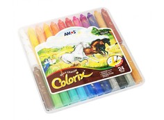 Цветные карандаши 3 в 1, 24 цвета, диаметр 12 мм Амос