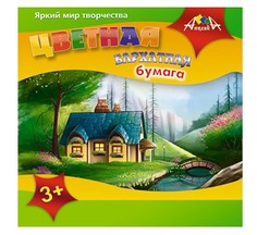 Цветная бумага бархатная, 20х20 см., 5 листов, 5 цветов, "Сказочный домик" Апплика