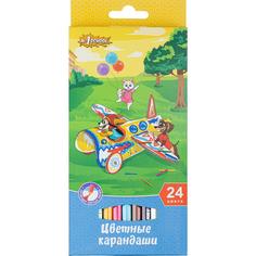 Карандаши цветные "Шустрики", 24 цвета №1 School