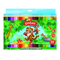 Карандаши цветные "Creativiki", шестигранные, 36 цветов