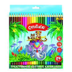 Карандаши цветные "Creativiki", трехгранные, 24 цвета