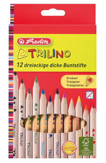 Карандаши цветные "Trilino", 12 цветов Herlitz