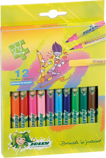 Фломастеры "Brush n Paint", 12 цветов Jolly