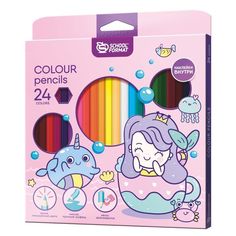 Карандаши цветные "Cute mermaids", шестигранные, 24 цвета SchoolФормат