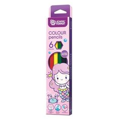 Карандаши цветные "Cute mermaids", шестигранные, 6 цветов SchoolФормат